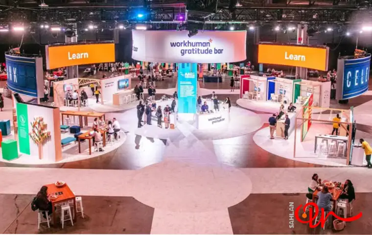 نمایشگاه صنعت ساختمان با کف صورتی