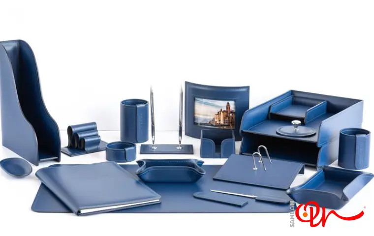 ست رومیزی اداری به رنگ آبی با امکانات زیاد