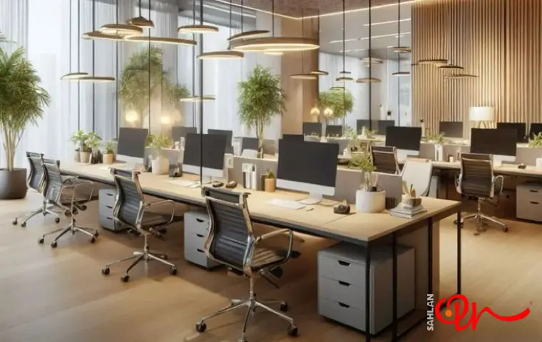 طراحی محیط اداری کوچک با مدل مینیمال و چوب