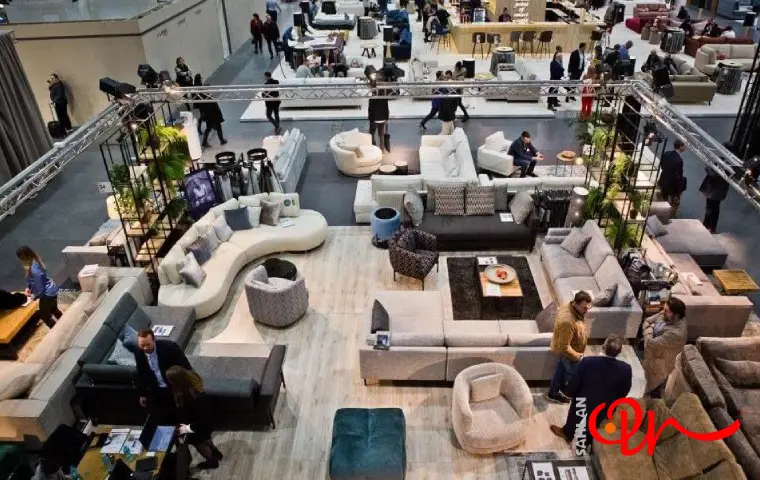 نمای بالای یک غرفه نمایشگاه مبل تبریز