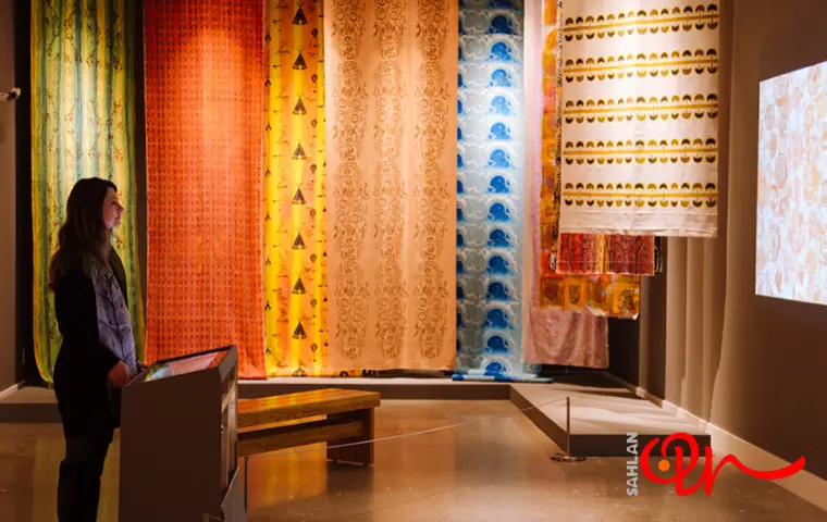 نمونههایی از پارچه در نمایشگاه نساجی اصفهان