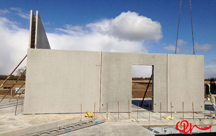 خانه پیشساخته بتنی در حال ساخت