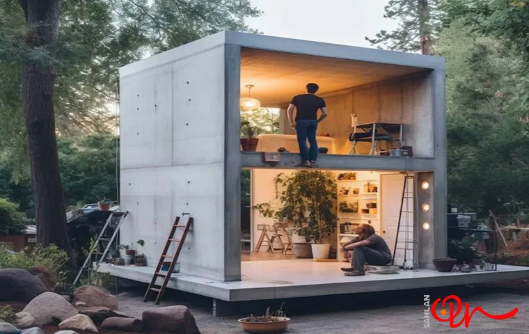 ساخت خانه پیشساخته بتنی 2 طبقه در باغ